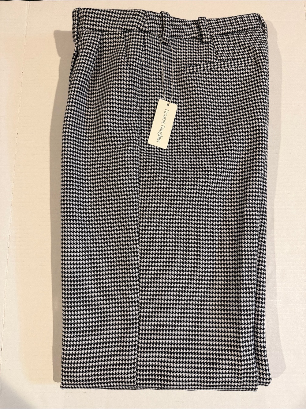 Favorite Daughter Black and White Houndstooth Pant NWT